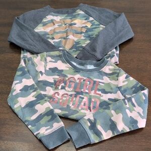 1 Camo Girl Squad Sweatshirt And 1 Camo Long Sleeve Tunic Sweatshirt
